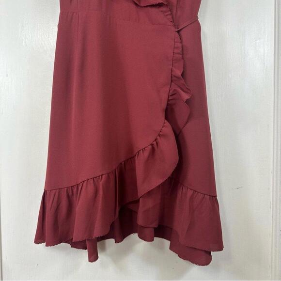 Aritzia Sunday Best Ruffle Wrap Mini Dress Adjustable Tie - Picture 6 of 10